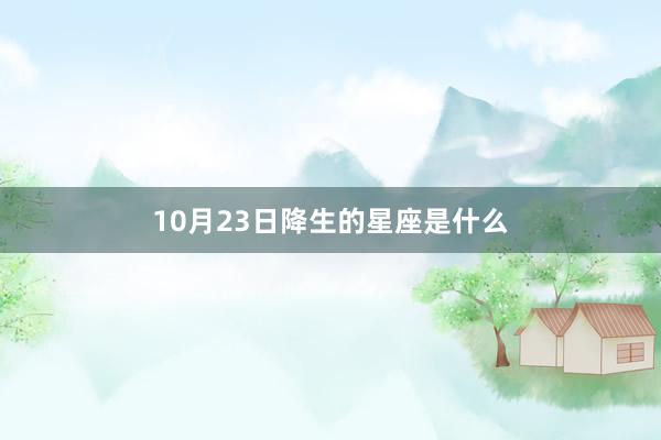10月23日降生的星座是什么
